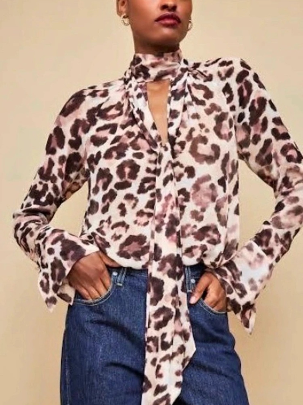 Cara Cara Sheer Sundance Blouse w tie